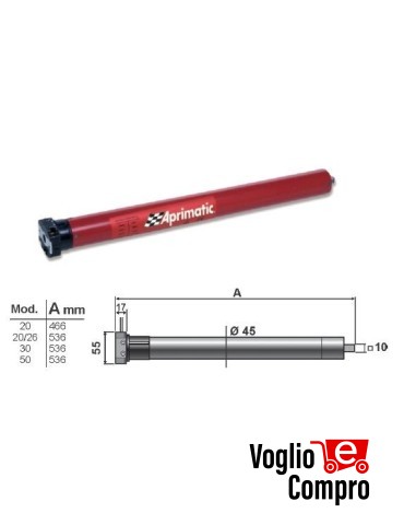 43302/002 APRIMATIC REVOLUX 45S Motore tubolare  30Nm per tapparelle e tende da sole