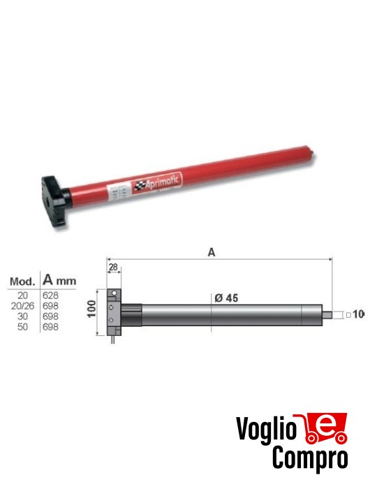 43310/005 APRIMATIC Motore tubolare REVOLUX 45M 20Nm per tapparelle e tende da sole
