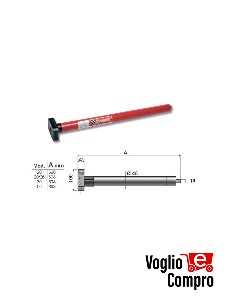 43310/007 APRIMATIC REVOLUX 45M Motore tubolare 50Nm per tapparelle e tende da sole