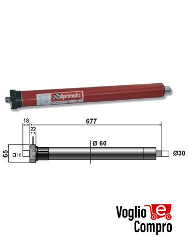 43320/003 MOTORE TUBOLARE APRIMATIC 59S-120 120Nm per tapparelle e tende da sole