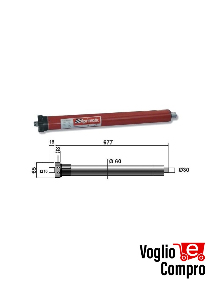 43320/003 MOTORE TUBOLARE APRIMATIC 59S-120 120Nm per tapparelle e tende da sole