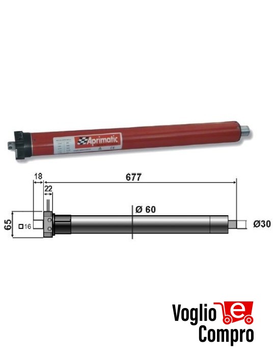 43320/003 MOTORE TUBOLARE APRIMATIC 59S-120 120Nm per tapparelle e tende da sole