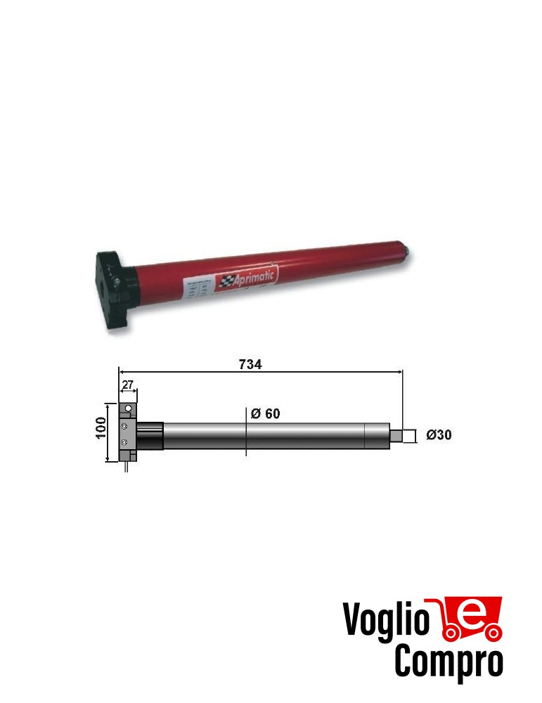43330/001 MOTORE TUBOLARE APRIMATIC 59M-80 80Nm per tapparelle e tende da sole