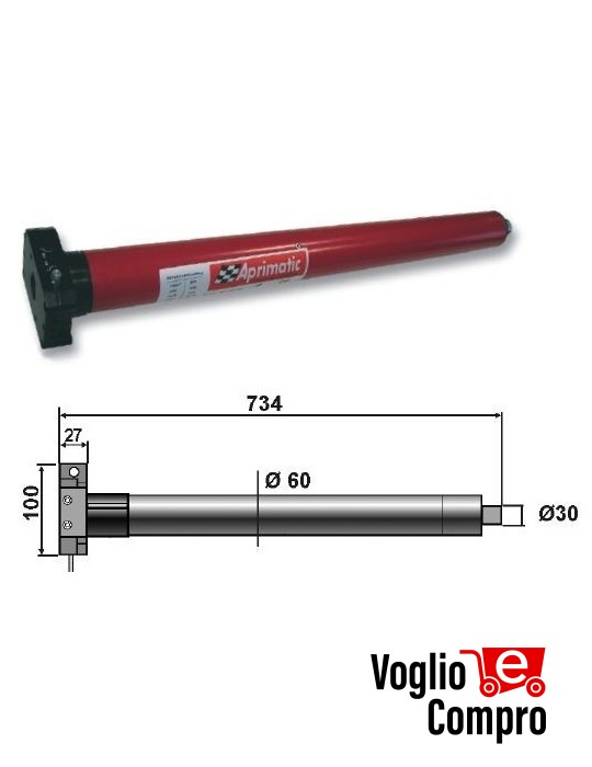 43330/002 MOTORE TUBOLARE APRIMATIC 59M-100 100Nm per tapparelle e tende da sole