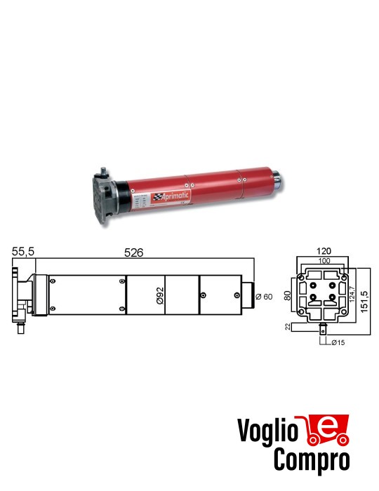 Motore tubolare APRIMATIC 92M-300 300Nm 43345/002 per tapparelle e tende da sole