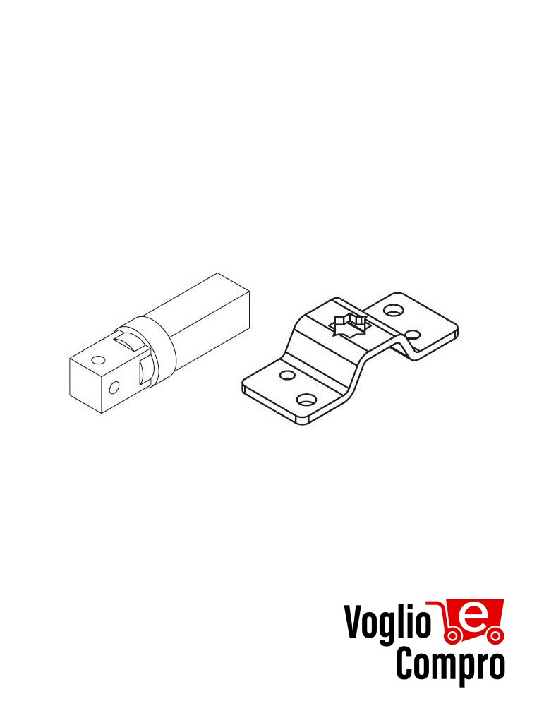 43380/082 Kit supporto più perno quadro per motore tubolare serie 35 APRIMATIC confezione 5 pezzi