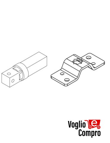 43380/107 Kit supporto fori filettati più perno quadro Revolux 45S serie 45 (SMS) APRIMATIC confezione 5 pezzi