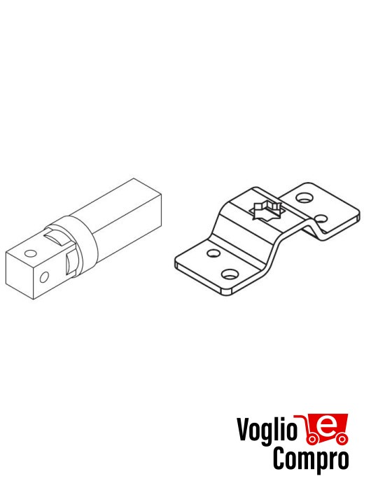 43380/107 Kit supporto fori filettati più perno quadro Revolux 45S serie 45 (SMS) APRIMATIC confezione 5 pezzi