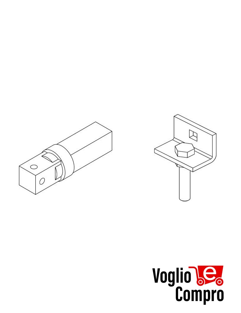 43380/108 Kit supporto regolabile più perno quadro Revolux 45S serie 45 (SMS) APRIMATIC