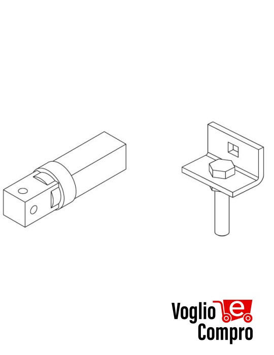 43380/108 Kit supporto regolabile più perno quadro Revolux 45S serie 45 (SMS) APRIMATIC