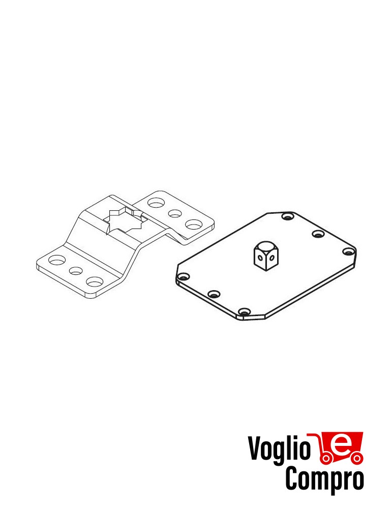 43380/086 Kit supporto con perno quadro Revolux 59M per serie 59 CMS APRIMATIC