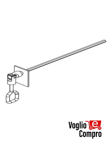 43380/072 Snodo 90° 4 fori con occhiolo astina esagono 7 mm L  250 APRIMATIC