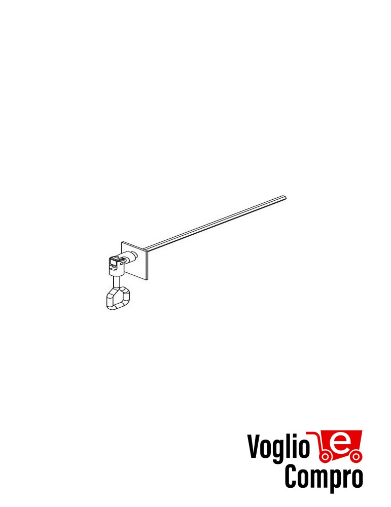 43380/072 Snodo 90° 4 fori con occhiolo astina esagono 7 mm L  250 APRIMATIC