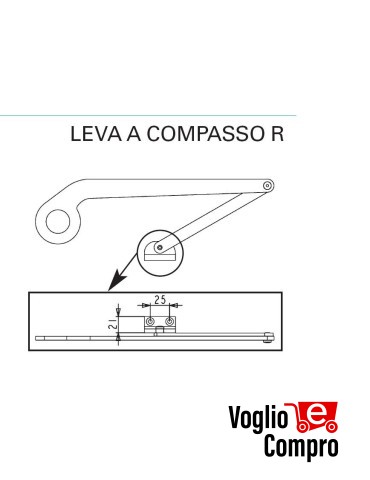 43400/052 Leva a compasso “R” DX BUONGIORNO APRIMATIC