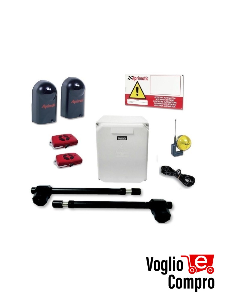 KIT APRIMATIC G-MATIC AP350 PRO MOTORE PER CANCELLO A BATTENTE 2 ANTE MAX 3MT