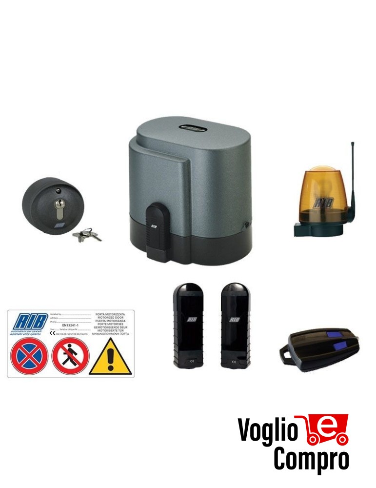 KIT RIB K500 AD00500 MOTORE PER CANCELLO SCORREVOLE FINO A 500KG IRREVERSIBILE
