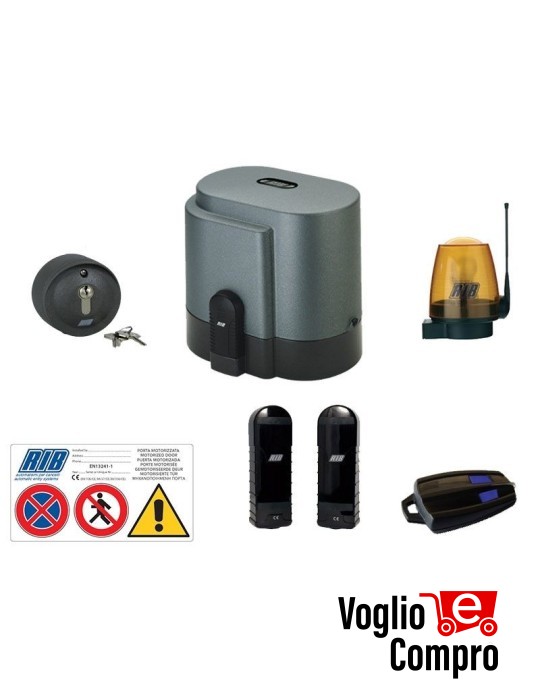 KIT RIB K500 AD00500 MOTORE PER CANCELLO SCORREVOLE FINO A 500KG IRREVERSIBILE