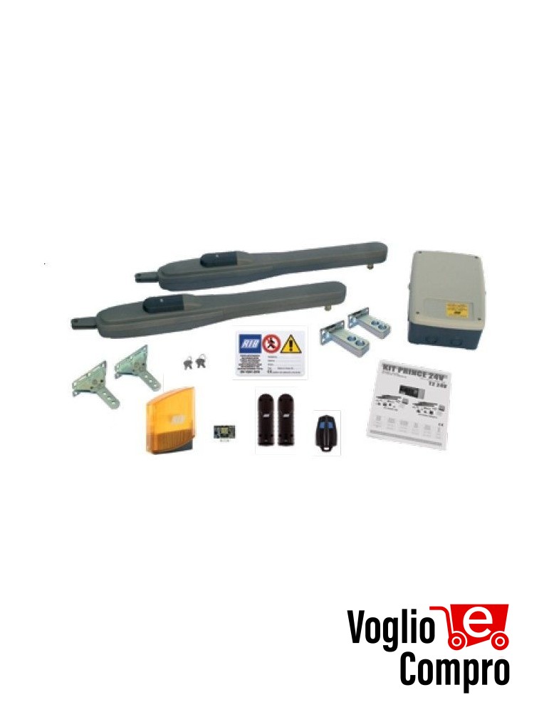 KIT RIB AUTOMAZIONE PRINCE 24V AD00738 PER CANCELLO A BATTENTE ANTA FINO 2,5 Mt