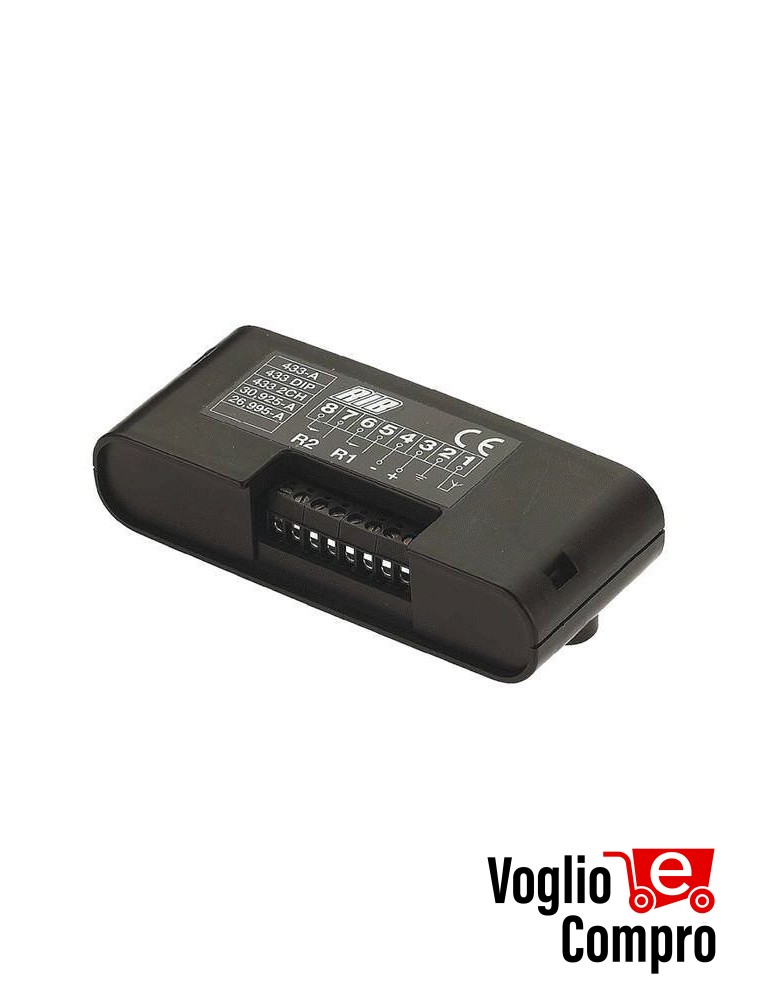 RICEVITORE RIB S433 MONOCANALE 433 MHz CON MORSETTIERA E CONTENITORE PLASTICA