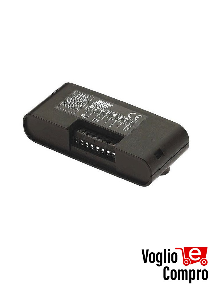 RICEVITORE RIB S433 BICANALE 433 MHz CON MORSETTIERA E CONTENITORE PLASTICA