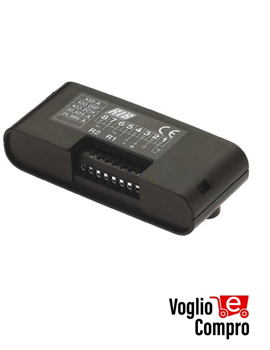 RICEVITORE RIB S433 BICANALE 433 MHz CON MORSETTIERA E CONTENITORE PLASTICA
