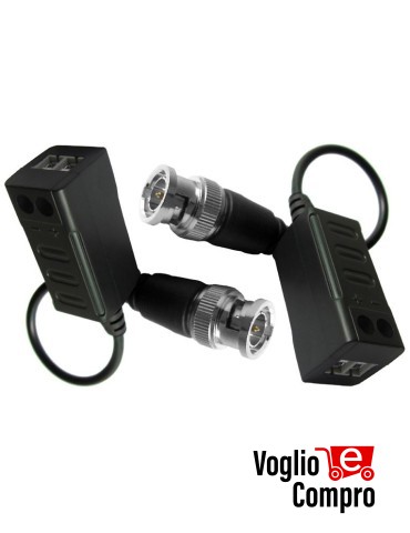 4833025 Coppia Balun passivi con terminali a vite e cavetto BNC