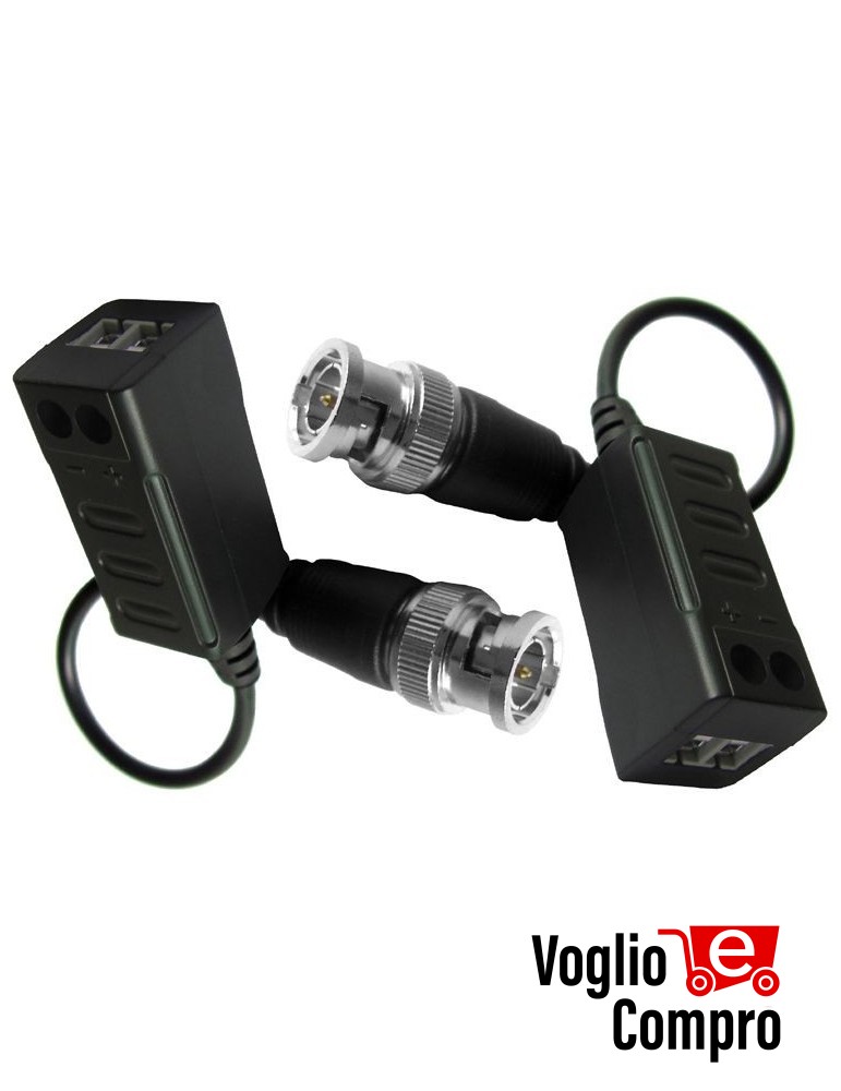 4833025 Coppia Balun passivi con terminali a vite e cavetto BNC