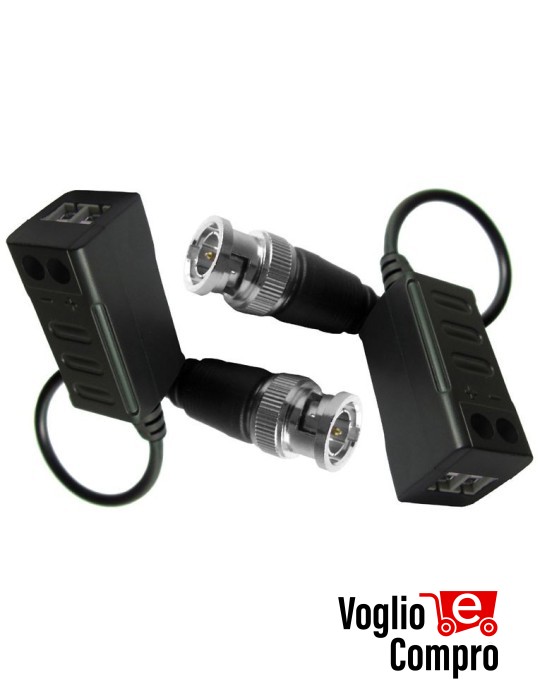 4833025 Coppia Balun passivi con terminali a vite e cavetto BNC