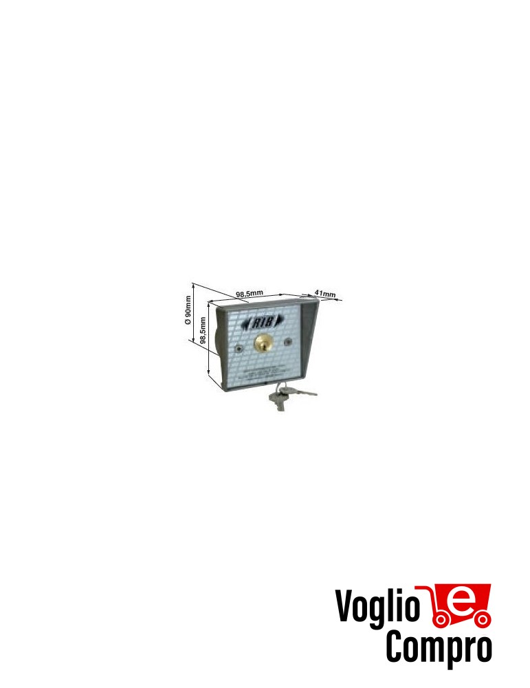 SELETTORE A CHIAVE RIB CLASSICO DA INCASSO PER AUTOMAZIONE CANCELLI SERRANDE E PORTE
