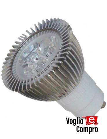 FARETTO LAMPADINA LED GU10  3 LED x 1W BLU