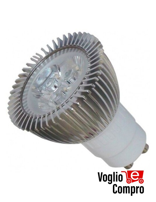 FARETTO LAMPADINA LED GU10  3 LED x 1W BLU