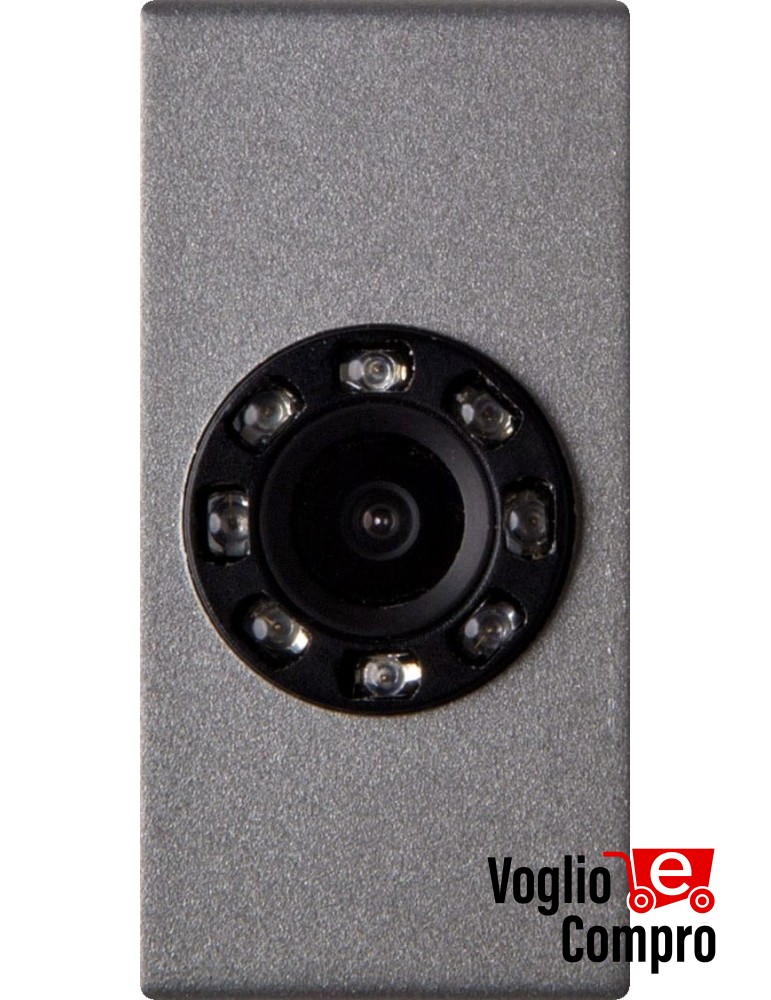 TELECAMERA A COLORI CON 8 LED IR FRUTTO DA INCASSO SILVER PER AVE DOMUS 100 S44