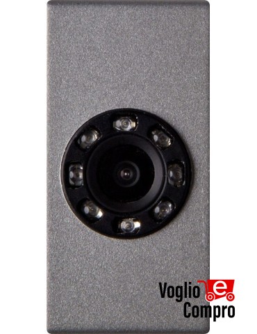 TELECAMERA A COLORI CON 8 LED IR FRUTTO DA INCASSO SILVER PER BTICINO AXOLUTE