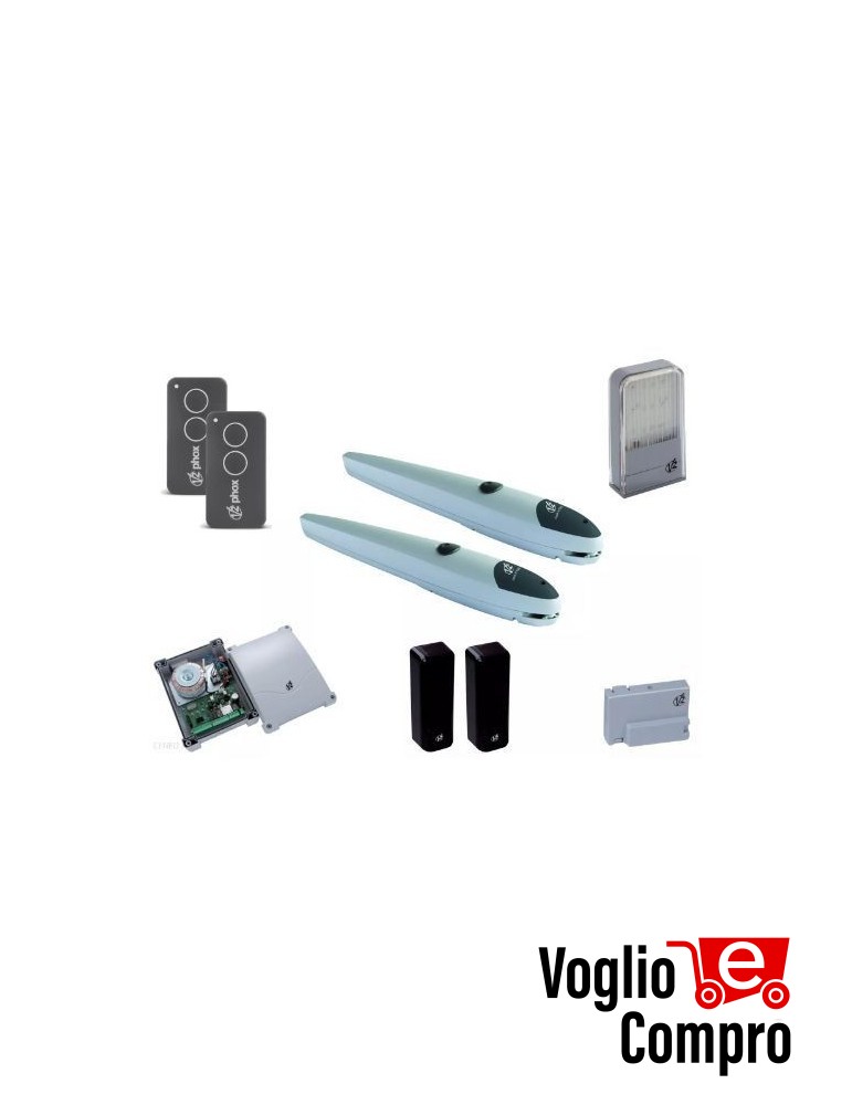KIT AUTOMAZIONE V2 NYK 24V COMPLETO PER CANCELLO A 2 ANTE FINO A 2 MT