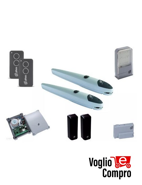 KIT AUTOMAZIONE V2 NYK 24V COMPLETO PER CANCELLO A 2 ANTE FINO A 2 MT