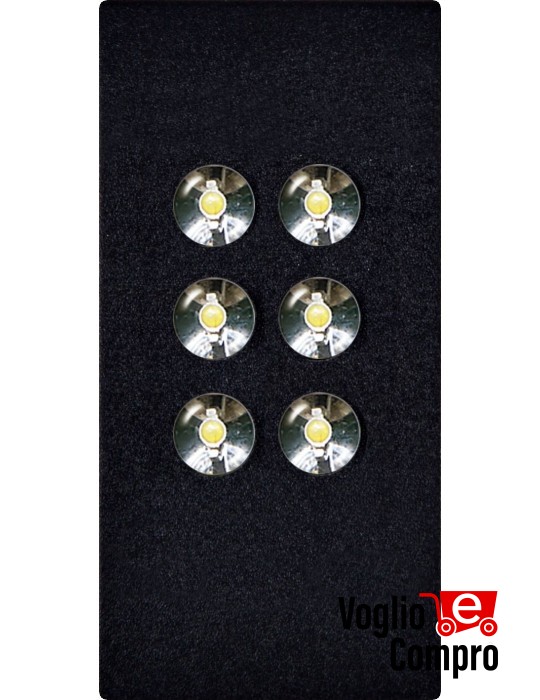 LAMPADA A 6 LED ALTA LUMINOSITA' FRUTTO DA INCASSO PER ABB MILOS NERO