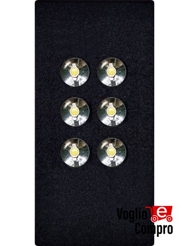 LAMPADA A 6 LED ALTA LUMINOSITA' FRUTTO DA INCASSO PER AVE SISTEMA 45 NERO