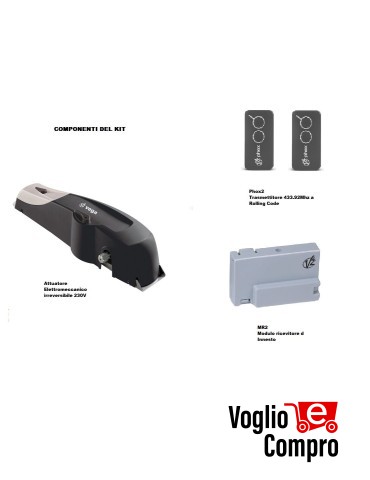 KIT AUTOMAZIONE MOTORE V2 VEGA C PER PORTE BASCULANTI FINO A 9 MQ