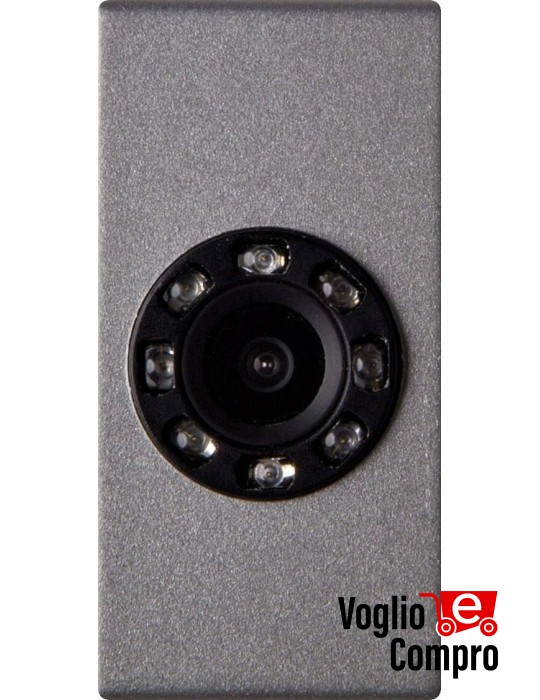 TELECAMERA A COLORI CON 8 LED IR FRUTTO DA INCASSO SILVER PER GEWISS CHORUS