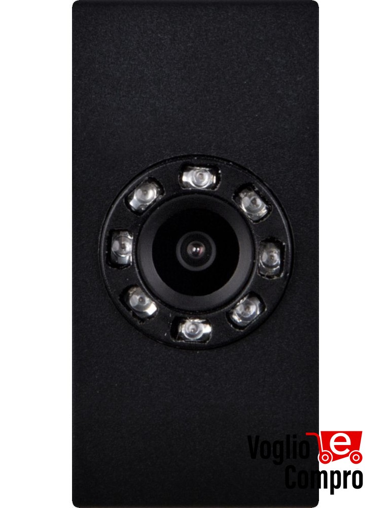 TELECAMERA A COLORI CON 8 LED IR FRUTTO DA INCASSO NERO PER GEWISS PLAYBUS