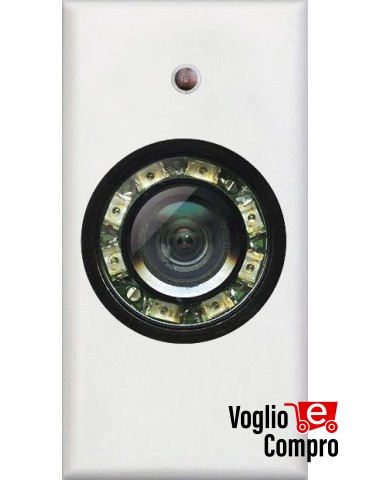 TELECAMERA A COLORI CON 8 LED IR FRUTTO DA INCASSO BIANCO PER LEGRAND VELA