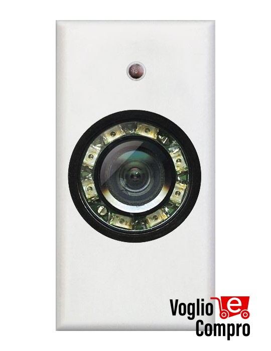 TELECAMERA A COLORI CON 8 LED IR FRUTTO DA INCASSO BIANCO PER LEGRAND VELA