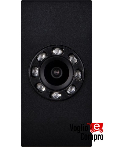TELECAMERA A COLORI CON 8 LED IR FRUTTO DA INCASSO NERO PER VIMAR ARKE'