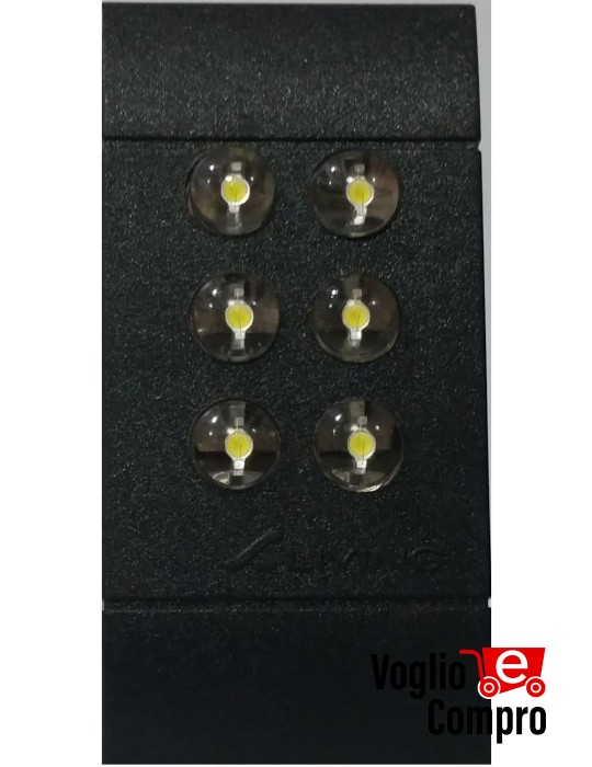 LAMPADA A 6 LED ALTA LUMINOSITA' FRUTTO DA INCASSO PER GEWISS SYSTEM NERO