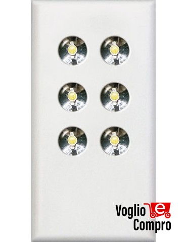 LAMPADA A 6 LED ALTA LUMINOSITA' FRUTTO DA INCASSO PER VIMAR EIKON BIANCO