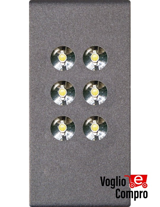 LAMPADA A 6 LED ALTA LUMINOSITA' FRUTTO DA INCASSO PER VIMAR EIKON NEXT SILVER