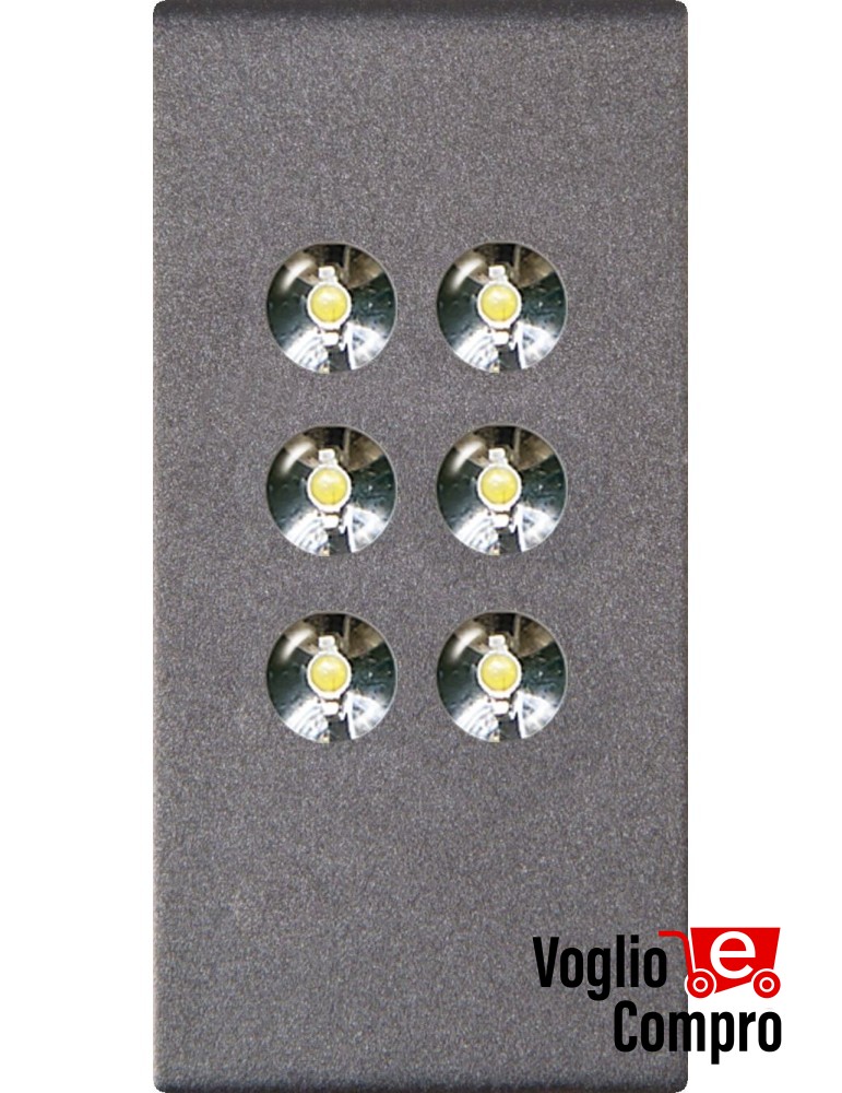 LAMPADA A 6 LED ALTA LUMINOSITA' FRUTTO DA INCASSO PER VIMAR PLANA SILVER