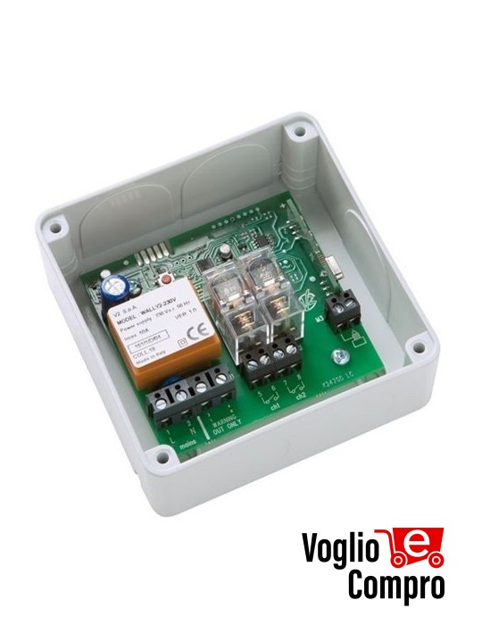 RICEVITORE ESTERNO 2 CH X CENTRALE AUTOM. V2 WALLY 2 A 1500W 230V 868.30 MHZ