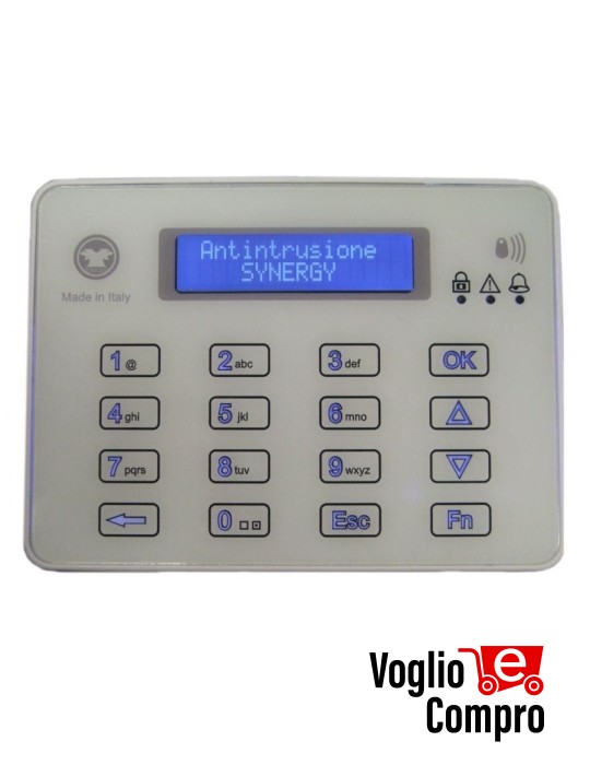 TASTIERA TOUCH BIANCA PER ANTIFURTO MICROVIDEO SINERGY SY-821B RFID USB