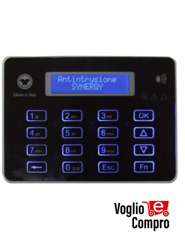 TASTIERA TOUCH NERA PER ANTIFURTO MICROVIDEO SINERGY SY-821N RFID USB